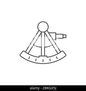 Sextant vector icon symbol isolated on white background Stock Vector