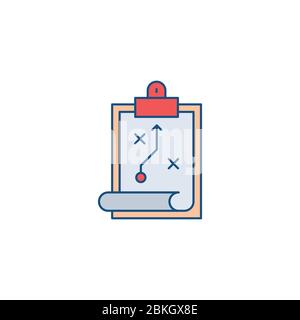 Strategy clipboard vector icon symbol strategy isolated on white background Stock Vector