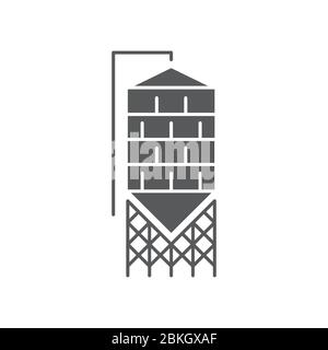 Silo vector icon symbol storage isolated on white background Stock Vector