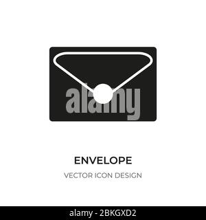 Black envelope icon. Modern graphic sign mail, message, news. Pictogram silhouette for design logo e-mail letter. Symbol contact information for web ui, internet document. Isolated vector illustration Stock Vector