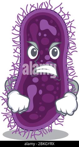 Mascot design concept of lactobacillus rhamnosus bacteria with angry face Stock Vector