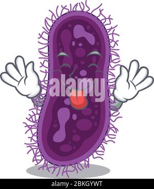 An amusing face lactobacillus rhamnosus bacteria cartoon design with tongue out Stock Vector