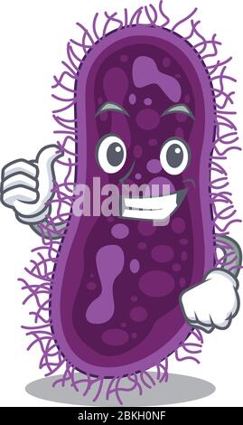 Lactobacillus rhamnosus bacteria cartoon character design making OK gesture Stock Vector