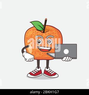 Dinosaur Eggs Pluots Fruit Mascot Character Vector Illustration Stock Vector