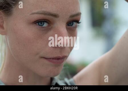 Close-up of young woman Stock Photo
