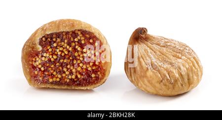 dried figs macro isolated on white background Stock Photo