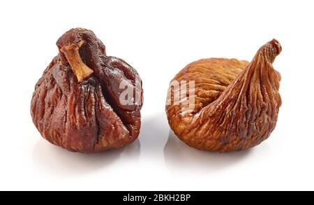 dried figs macro isolated on white background Stock Photo