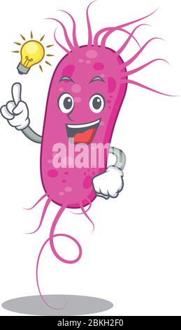 Mascot character design of pseudomoa bacteria with has an idea smart gesture Stock Vector