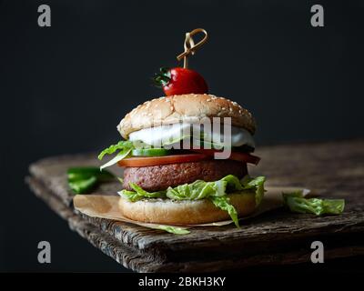 fresh tasty meat free burger Stock Photo