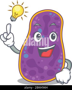 Mascot character design of shigella sp. bacteria with has an idea smart gesture Stock Vector