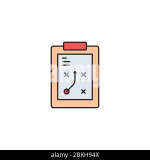 Strategy clipboard vector icon symbol strategy isolated on white background Stock Vector
