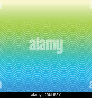 Vector Neon Gradient Wave Pattern, Green & Blue Stock Vector