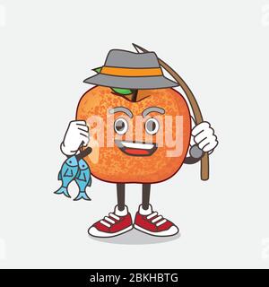 Dinosaur Eggs Pluots Fruit Mascot Character Vector Illustration Stock Vector