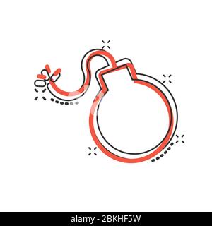 Bomb icon in comic style. Dynamite cartoon vector illustration on white isolated background. C4 tnt splash effect business concept. Stock Vector