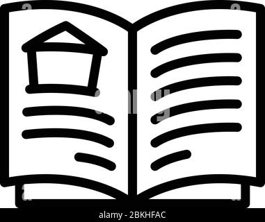 Home construction docs icon, outline style Stock Vector