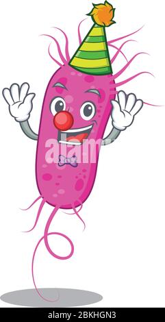 cartoon character design concept of cute clown pseudomoa bacteria Stock Vector