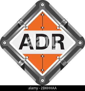 Adr sign. Marking of transport and transported goods with signs for the transport of dangerous goods. Stock Vector