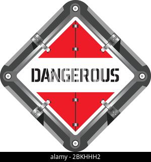 The sign is dangerous. Marking of transport and transported goods with signs for the transport of dangerous goods.  Stock Vector