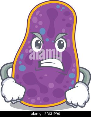 Mascot design concept of shigella sp. bacteria with angry face Stock Vector