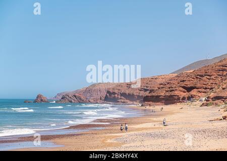 Morocco, Guelmim-Oued Noun region, Legzira beach (or Lagzira or Gzira) Stock Photo