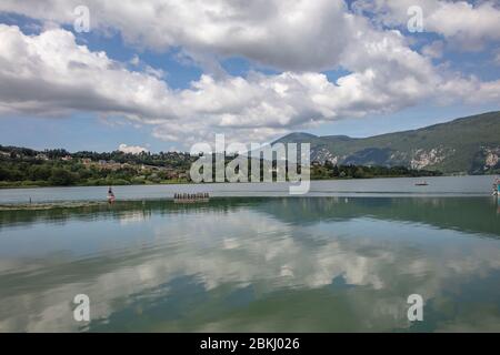 France, Savoie, before Savoyard country, Lake Aiguebelette Stock Photo