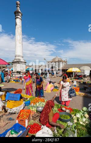 India, Daman and Diu Territory, Diu District, vegetable market Stock Photo