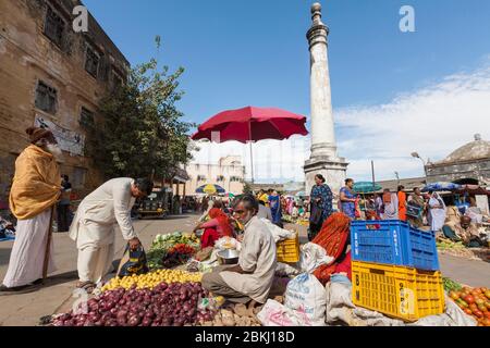 India, Daman and Diu Territory, Diu District, vegetable market Stock Photo