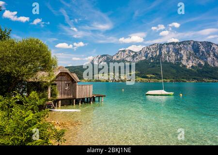 Austria, Upper Austria, Weyregg am Attersee, Lake Attersee Stock Photo