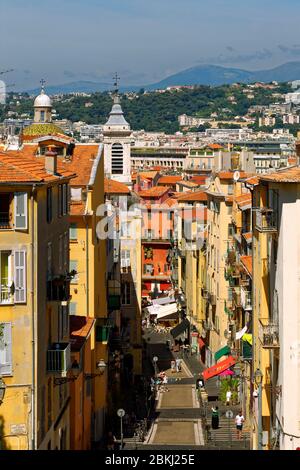 France, Alpes-Maritimes, Nice, old town, Rue Rossetti, Cathedral of St. Reparata Stock Photo