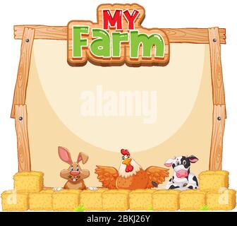 Border template design with farm animals Stock Vector Image & Art - Alamy