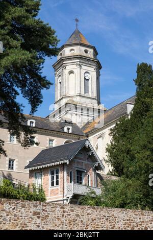 France, Maine et Loire, Loire valley listed as World Heritage by UNESCO, Saint-Florent-le-vieil, the maurist abbey Stock Photo