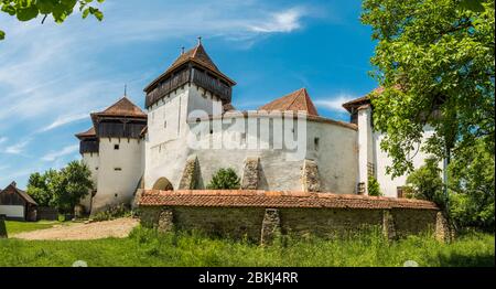 Romania, Transylvania, Viscri, village with fortified church, listed as World Heritage by Unesco, the fortified church Stock Photo