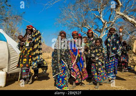 Sudan, south Kordofan, Fulani nomads, nomad camp Fulani on the edge of Bahr el-Ghazal Stock Photo