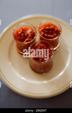 Concentrated chili or tomato puree Stock Photo