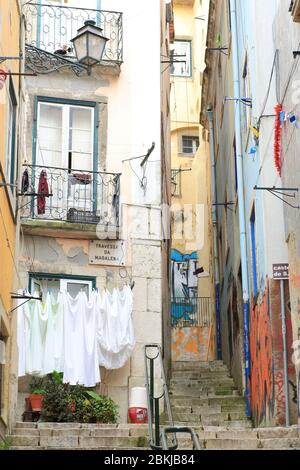 Portugal, Lisbon, working-class district of Alfama, Fado Vadio music in ...