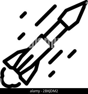 Ballistic missile icon, outline style Stock Vector