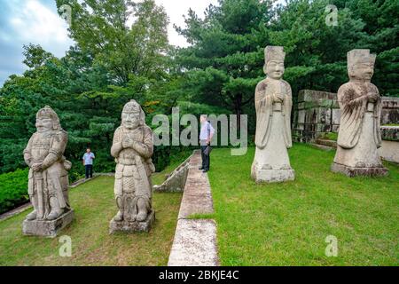 North Korea, Kaipung District, Tomb of King Kongmin Stock Photo