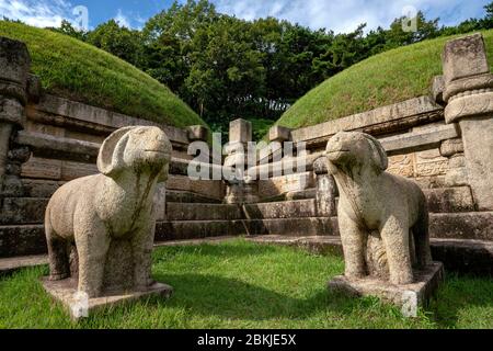 North Korea, Kaipung District, Tomb of King Kongmin Stock Photo