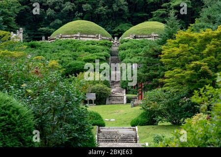 North Korea, Kaipung District, Tomb of King Kongmin Stock Photo