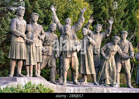 North Korea, Samjiyon, the Samjiyon Grand Monument Stock Photo