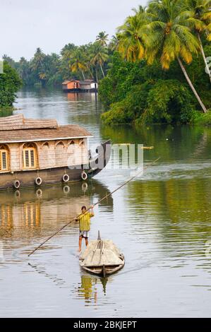 bac water india India, Kerala, atmosphere in the bac water Stock Photo
