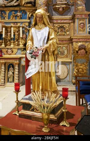France, Var, Dracenie, Les Arcs sur Argens, Ste Roseline Chapel, St. Roseline statue Stock Photo