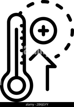 Outdoor thermometer icon, outline style Stock Vector