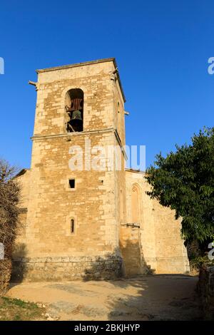 France, Vaucluse, regional natural park of Luberon, Menerbes, Plus Beaux Villages de France, Saint Luc church (14th century) Stock Photo