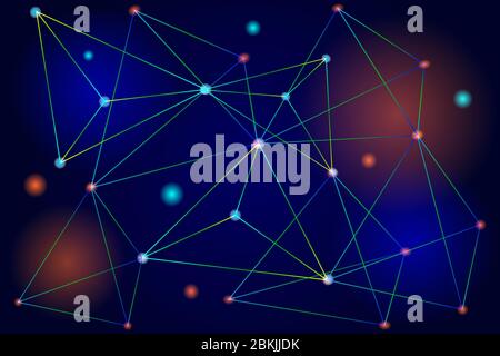Abstract technology particle background free vector Stock Vector
