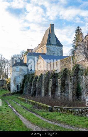 France, Pays de la Loire, Sarthe , Rouesse Vasse, Castel of Vasse Stock Photo