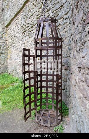 Medieval torture iron cage Stock Photo