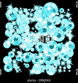 Luxurious crystal pattern on diamond ring for Valentine's day. Precious diamonds sparkle on the ring of love. Stock Vector