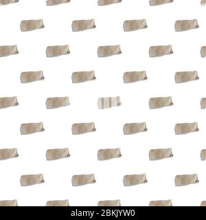 seamless pattern  of craft empty paper stick for message to remember, concrete wall background Stock Photo