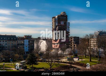 Blasting of  an Insurance Building in Dortmund, Germany Stock Photo